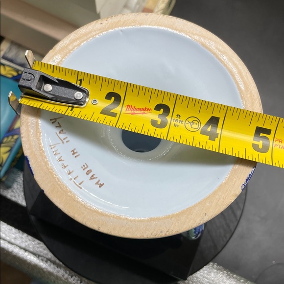 Tiffany Candlestick Holder Made in Italy Blue White Floral Handled 6"x5” - Picture 6 of 7